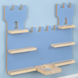 Tectake 6 Shelf Castle Design Wall Unit - Size: 43 x 56 x 15.5cm - Blue - Wilko - thumbnail 1