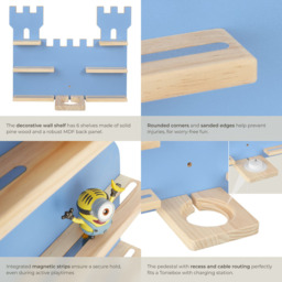 Tectake 6 Shelf Castle Design Wall Unit - Size: 43 x 56 x 15.5cm - Blue - Wilko - thumbnail 6