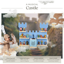 Tectake 6 Shelf Castle Design Wall Unit - Size: 43 x 56 x 15.5cm - Blue - Wilko - thumbnail 7