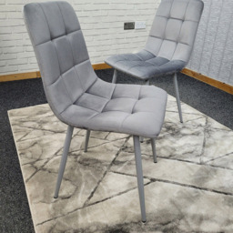 Denver Set of 2 Grey Velvet Dining Chairs - Wilko - thumbnail 5