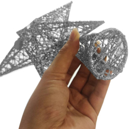 Living and Home Silver Star Wrought Iron Christmas Tree Topper 30cm - Size: 30 x 20 x 10cm - Wilko - thumbnail 4