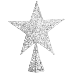 Living and Home Silver Star Wrought Iron Christmas Tree Topper 30cm - Size: 30 x 20 x 10cm - Wilko - thumbnail 1