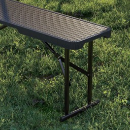 Outsunny 6 Seater Black Rattan Effect Foldable Picnic Table and Bench Set with Handles - Wilko - thumbnail 5