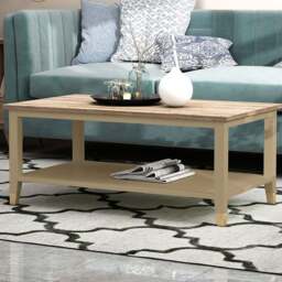 Palazzi Clay Natural Coffee Table - Size: 56 x 100 x  45cm - Cream - Wilko