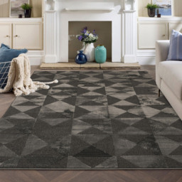 Desire Rugs Hamilton Dark Grey Geometric Triangle Mosaic Rug 200 x 290cm - Size: 290 x 200 x 1.3cm - Wilko - thumbnail 6