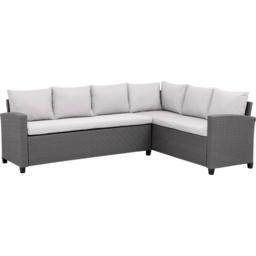 MMT Furniture Designs 6 Seater Grey Rattan L Shaped Garden Sofa Dining Set - Wilko - thumbnail 5
