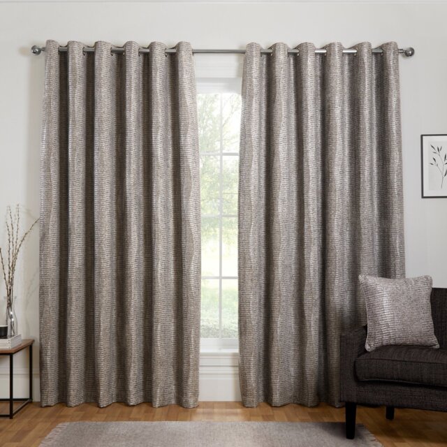 Kelston Eyelet CurtainSilver168cm229cm - Divante - Wilko - image 1