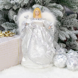 The Christmas Workshop White and Silver Tree Top Angel 30cm - Wilko - thumbnail 4