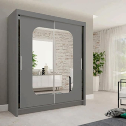 Sliding Wardrobes 4U Marika 2 Door Grey Mirrored Wardrobe 120cm - Wilko - thumbnail 4