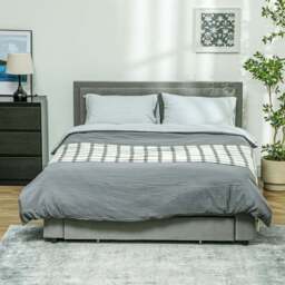 Portland Grey Velvet Storage King Size Bed - Wilko - thumbnail 1