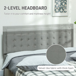 Portland Grey Velvet Storage King Size Bed - Wilko - thumbnail 6