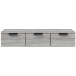vidaXL 3 Drawer Grey Sonoma Wall Mounted Cabinet - Size: 20 x 102 x 30cm - Wilko - thumbnail 5