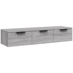 vidaXL 3 Drawer Grey Sonoma Wall Mounted Cabinet - Size: 20 x 102 x 30cm - Wilko - thumbnail 3