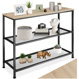 tectake Bristol 2 Wire Shelf Oak Sonoma Console Table - Brown - Wilko - thumbnail 3