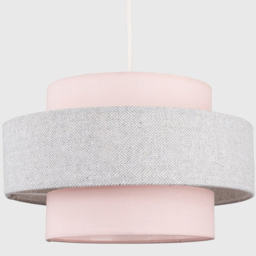 ValueLights Weaver Pink and Grey Herringbone Ceiling Lamp Shade - Size: 30 x 17.5 x 30cm - Wilko - thumbnail 4