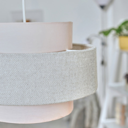 ValueLights Weaver Pink and Grey Herringbone Ceiling Lamp Shade - Size: 30 x 17.5 x 30cm - Wilko - thumbnail 5