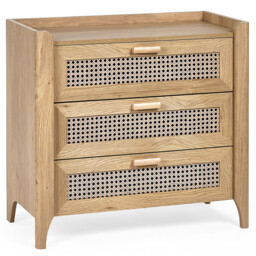 Julian Bowen Sydney 3 Drawer Rattan Effect Chest of Drawers - Wood - Wilko - thumbnail 3