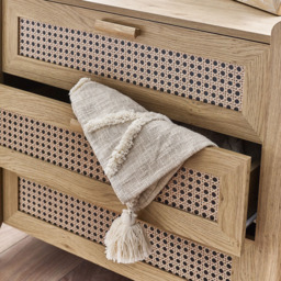 Julian Bowen Sydney 3 Drawer Rattan Effect Chest of Drawers - Wood - Wilko - thumbnail 6