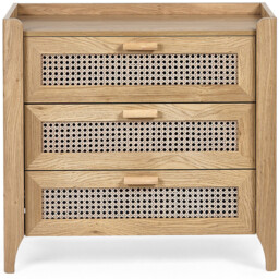 Julian Bowen Sydney 3 Drawer Rattan Effect Chest of Drawers - Wood - Wilko - thumbnail 4