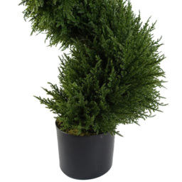 Leaf Spiral Cypress Topiary Artificial Tree in Pot 4ft 2 Pack - Size: 120 x 35 x 35cm - Green - Wilko - thumbnail 3
