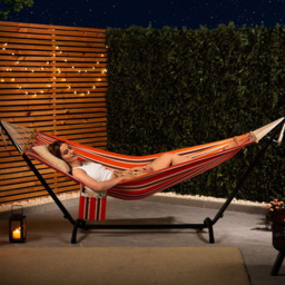 VonHaus Orange Hammock with Metal Frame - Size: 100 x 290 x 90cm - Wilko - thumbnail 4