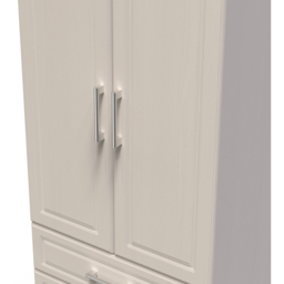 Crowndale Kent Ready Assembled 2 Door 2 Drawer Kashmir Ash and Modern Oak Wardrobe - Size: 2 Door, 2 Drawer - White - Wilko - thumbnail 6