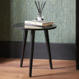 Pacific Lifestyle Chelmsford Satin Black Pine Wood Round Side Table - Size: 42 x 40 x 40cm - Wilko - thumbnail 4
