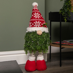 Samuel Alexander Red and White Christmas Tree Standing Gonk with Snowflake Hat 76cm - Size: 76 x 19 x 19cm - Multi - Wilko - thumbnail 3