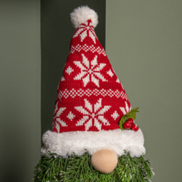Samuel Alexander Red and White Christmas Tree Standing Gonk with Snowflake Hat 76cm - Size: 76 x 19 x 19cm - Multi - Wilko - thumbnail 4