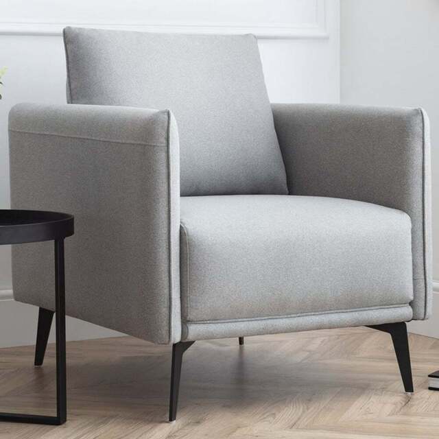 Julian Bowen Rohe Light Grey Armchair - Size: Single - Wilko - image 1