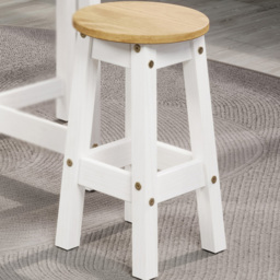 Core Products Corona White Low Breakfast Stool Set of 2 - Wilko - thumbnail 1
