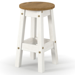 Core Products Corona White Low Breakfast Stool Set of 2 - Wilko - thumbnail 3