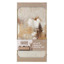 Set of 3 Bronzite Foiled Jewelled Art Beige - Wilko - thumbnail 6