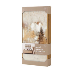 Set of 3 Bronzite Foiled Jewelled Art Beige - Wilko - thumbnail 7