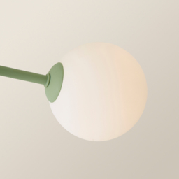 ValueLights Marlow 3 Arm Sage Green Opaque Glass Globe LED Ceiling Light - Size: 21.5 x 40 x 40cm - Wilko - thumbnail 4