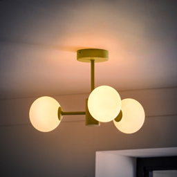 ValueLights Marlow 3 Arm Sage Green Opaque Glass Globe LED Ceiling Light - Size: 21.5 x 40 x 40cm - Wilko - thumbnail 3