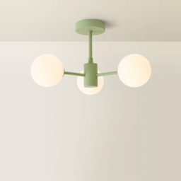 ValueLights Marlow 3 Arm Sage Green Opaque Glass Globe LED Ceiling Light - Size: 21.5 x 40 x 40cm - Wilko - thumbnail 6