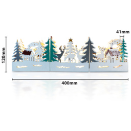 Xmas Haus Festive Light Up LED White Wooded Village Scene Decoration - Size: 2 x 2 x 2cm - Wilko - thumbnail 4