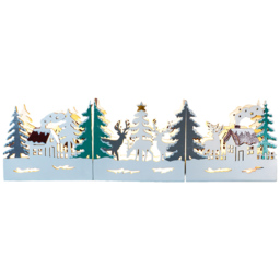 Xmas Haus Festive Light Up LED White Wooded Village Scene Decoration - Size: 2 x 2 x 2cm - Wilko - thumbnail 1