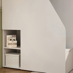 Flair Dreamland White and Oak Play House Triple Bunk Bed with Staircase - Size: Single + Small Double - Wilko - thumbnail 6