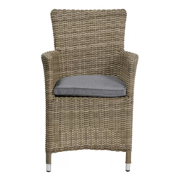 Royalcraft Wentworth Rattan 4 Seater Round Carver Dining Set - Cream - Wilko - thumbnail 5