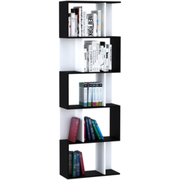 Portland 5 Shelf S Shape Black Bookshelf - Wilko - thumbnail 3