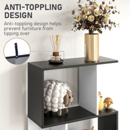 Portland 5 Shelf S Shape Black Bookshelf - Wilko - thumbnail 7