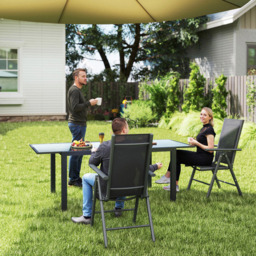 Outsunny Dark Grey Folding Chair with Breathable Mesh Fabric Seat Set of 2 - Size: 108 x 67 x 54cm - Wilko - thumbnail 4