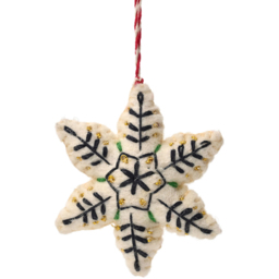 The Seasonal Gift Co Blue and White Felt Star Christmas Hanging Decoration 14cm - Size: 14 x 7.5 x 2cm - The Seasonal Gift Co. - Wilko - thumbnail 1