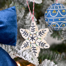 The Seasonal Gift Co Blue and White Felt Star Christmas Hanging Decoration 14cm - Size: 14 x 7.5 x 2cm - The Seasonal Gift Co. - Wilko - thumbnail 3