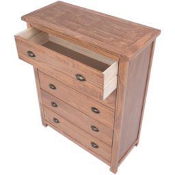 Cabinet Bits Padua 5 Drawer Brown Brass Cup Handle Chest of Drawers - Wilko - thumbnail 6