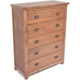 Cabinet Bits Padua 5 Drawer Brown Brass Cup Handle Chest of Drawers - Wilko - thumbnail 5