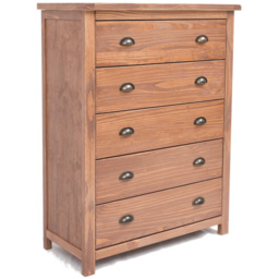Cabinet Bits Padua 5 Drawer Brown Brass Cup Handle Chest of Drawers - Wilko - thumbnail 4