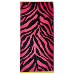 Allure Bath Fashions Jumbo Zebra Print Cotton Beach Towel 90 x 180cm - Pink - Wilko - thumbnail 1